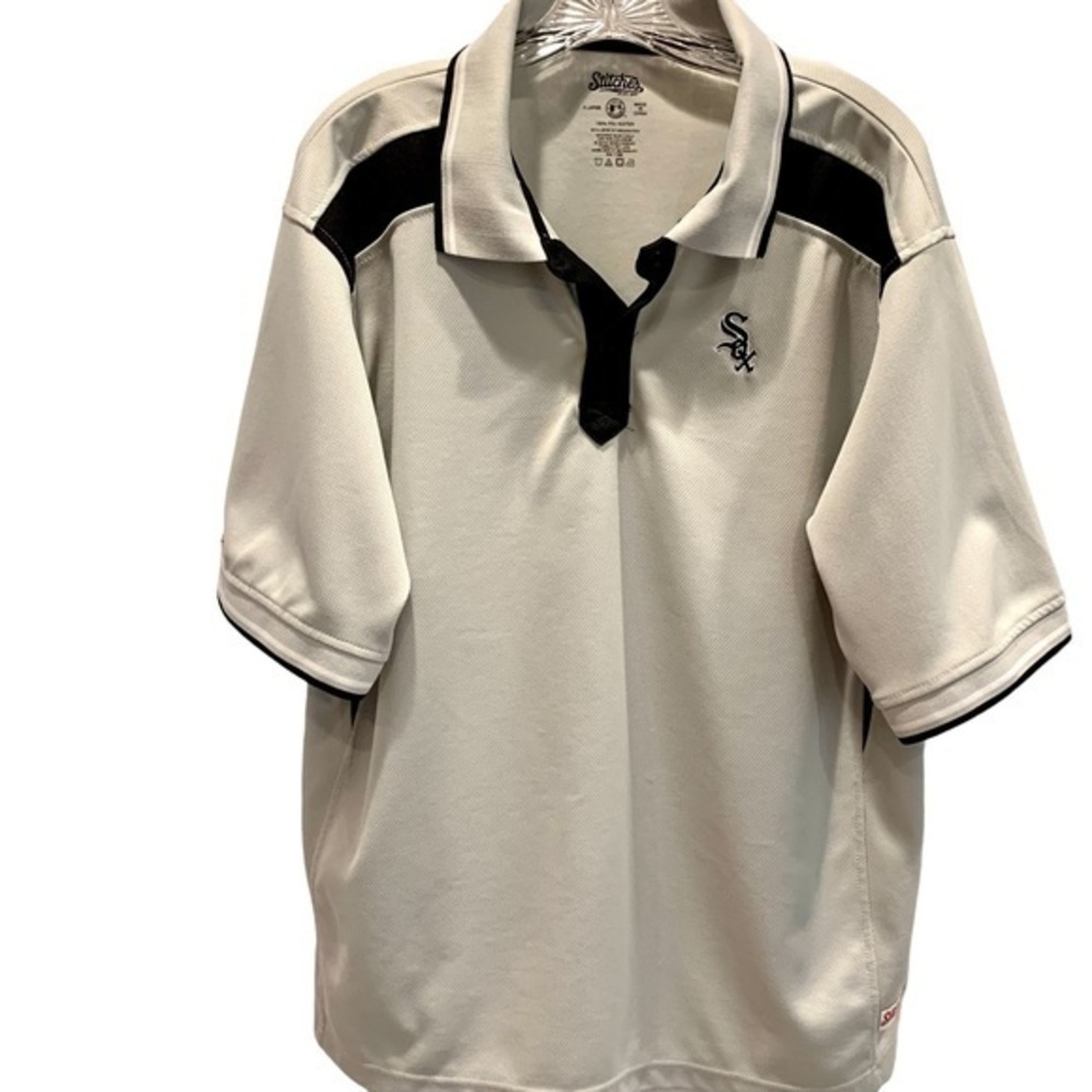 Stitches White Sox Polyester‎ Polo Shirt XL